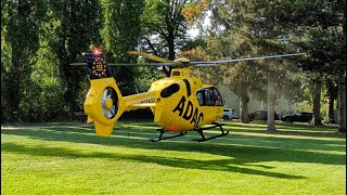 Rettungshubschrauber Christoph 31 Berlin DHJMD  Start am Rathaus Velten [upl. by Haeluj]