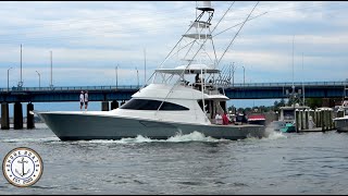 Sportfishing Boats Docking and Running Through Manasquan Inlet Huge Sportfish Yachts [upl. by Nikki310]