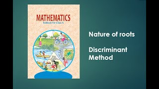 Discriminant Method  Nature of roots  Class 10 [upl. by Annaoy]