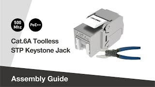 How To Assemble Cat6A 180 Degree STP Toolless Keystone Jack [upl. by Ulysses]