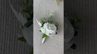 Rinlong Corsage and Boutonniere Set White amp Sage Green boutonniere [upl. by Aihsrop41]