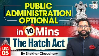 UPSC Public Administration Concepts  Lec 05  The Hatch Act  UPSC Mains [upl. by Amorita136]