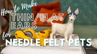 Jules makes very flatthin dog ears  using a felting machine and iron to make needle felt dog ears [upl. by Leena]