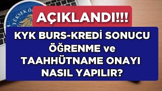 KYK BURS SONUCU Ã–ÄžRENME VE TAAHHÃœTNAME ONAYI NASIL YAPILIR [upl. by Al197]