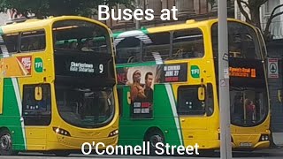 Buses at OConnell Street Dublin City 15824 [upl. by Cinnamon]