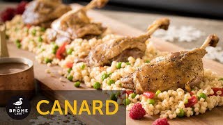 Recette de confit de cuisses de canard sur lit dorge et framboises [upl. by Kenleigh]