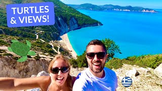 KEFALONIA GREECE Drone Footage of MYRTOS BEACH amp Argostoli SEA TURTLES [upl. by Leirza902]