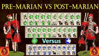 2 PreMarian Legions Vs 1 PostMarian Legion Rome Total War AI Only Battle [upl. by Amikahs]