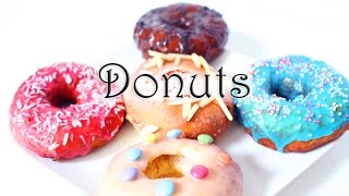 KücheKreativ Bunte Donuts mit 5 Glasuren ohne Friteuse und im Backofen selber machen [upl. by Harobed114]