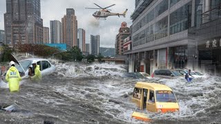 Taipei went underwater Typhoon Krathon brings massive rainstorms flooding and landslides in Taiwan [upl. by Cormac]