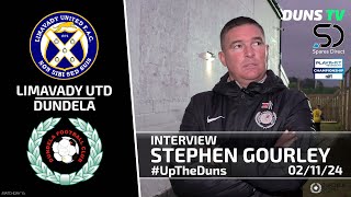 Stephen Gourley Post Match Interview  Limavady Utd Vs Dundela  2nd November 2024 [upl. by Aninat767]