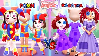 My Talking Angela 2  Amazing digital circus  Pomni vS RAGATHA  New Update  Cosplay 🌈💋 [upl. by Audres]