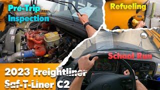 2023 Freightliner SafTLiner C2  PreTrip Inspection amp Driving  4K [upl. by Anahsed]