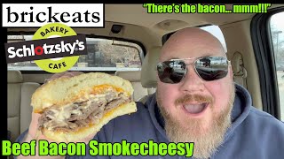 Schlotzskys NEW Beef Bacon Smokecheesy REVIEW Oh that glorious bacon brickeats [upl. by Adiel692]