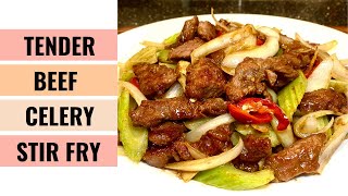 Tender Beef With Celery Stir Fry SO Delicious You Want To Cook Often  Aunty Mary Cooks 💕 [upl. by Aistek]