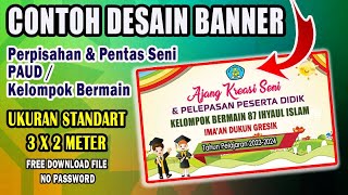 CONTOH BANNER PERPISAHAN PAUD  KELOMPOK BERMAIN 20232024 🔥 FREE PSD DOWNLOAD [upl. by Sadiras939]