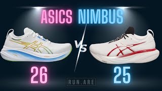 ASICS Nimbus 26 vs Nimbus 25 SHOULD YOU UPGRADE Shoe Comparison Review [upl. by Remington957]