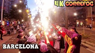 Barcelona Festa Major de la Guineueta 2024  Tabalada i Correfoc  Barcelona 4K [upl. by Nnylrats946]