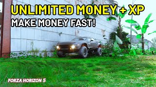 Forza Horizon 5  Unlimited money glitch fastest farm  Earn unlimited CR XP [upl. by Elleraj]