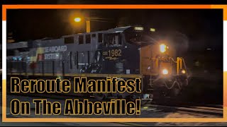 Reroute Manifest With Seaboard Heritage  CSX Abbeville Subdivison [upl. by Kerad]