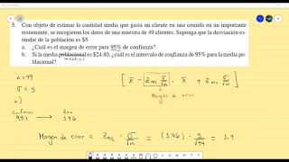 Ejercicios Intervalos de Confianza Muestras Grandes  Estadística Analítica [upl. by Ailgna151]