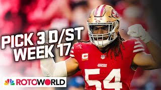 49ers Bills Raiders lead Defense DST Start Em  Sit Em for Week 17  Rotoworld  NFL on NBC [upl. by Rudelson880]