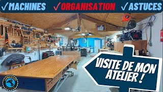 🧭➡️➡️ JE VOUS FAIS VISITER MON ATELIER Machines astuces rangementssuivez le guide👩🏽‍🔧 [upl. by Harlen]