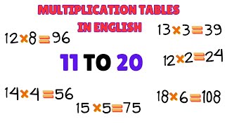 Tables 11 To 20 In English 11to20 [upl. by Lorita212]