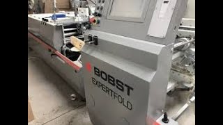 BOBST Folder Gluer EXPERTFOLD producing 4corner boxes  29000 boxes per hr [upl. by Ingles]