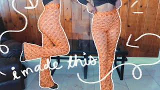 DIY flared pants easy how to transformation [upl. by Ambrosine]