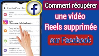 Comment récupérer une vidéo Reels supprimée sur Facebook 2023  Comment récupérer une vidéo Reels [upl. by Yuh912]