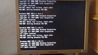 ERRO PXE E61 Media test failure check cable lenovo i946f [upl. by Blondelle]