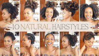 10 YEARS NATURAL 10 Easy Natural Hairstyles for Kinky Hair Low Manipulation [upl. by Abramo669]