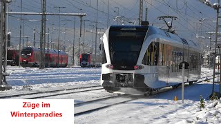 ❄️☃️Züge im Winterparadies in Lauterach Lindau amp Dornbirn [upl. by Eadith816]