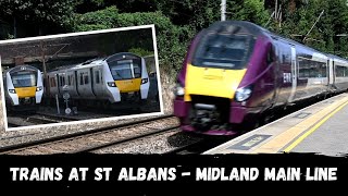 Trains at St Albans station on the Midland Mainline  Class 222s 350s and 700s [upl. by Nnelg654]