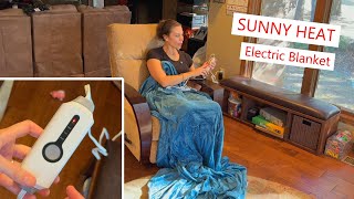 SUNNY HEAT Electric Blanket heats quick soft and warm heated blanket warm [upl. by Sells]