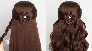 Easy amp Cute Hairstyle Long Hair  Braid Simple Hair Style Girl For Wedding Guest [upl. by Ravert571]