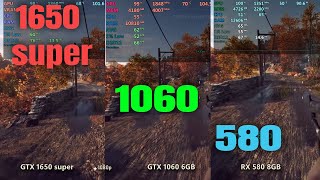 GTX 1650 super vs gtx 1060 6gb vs RX 580 [upl. by Neelhtak]