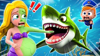 Mermaid Pregnant vs Zombi Shark 🦈😱  Here You Are 👀  More Funny Nursery Rhymes For Kids [upl. by Gino886]