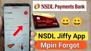 how to forgot mpin NSDL payment Bank NSDL jiffy payment Bank reset mpin [upl. by Llerod]