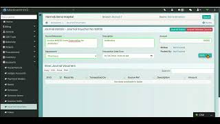 Creating and posting journal vouchers  MedicentreV3 Hospital Software [upl. by Ertha]