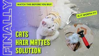 how to remove mats from cat hair  how to use dematting comb  Cat KnotsMats Solution [upl. by Nwahsd]