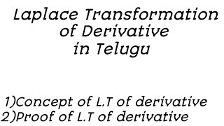 Laplace transformation of derivative in Telugu [upl. by Araccat994]