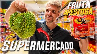 ASÍ ES UN SUPERMERCADO EN TAILANDIA FRUTA APESTOSA PAPAS SABOR SUSHI MUCHA COMIDA CON PLÁSTICO [upl. by Ailadgim578]