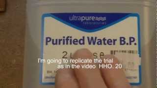 HHO 22 comparison Purified Vs Distilled water in resonant cell [upl. by Nawad]