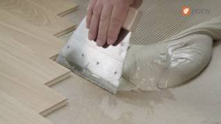 BOEN 2layers hardwood flooring – Glue down installation instruction video [upl. by Tronna]