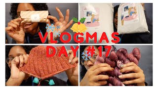 Vlogmas 2021 Day 17 Knitting The Sunday Sweater By Petite Knit  Yarn Haul [upl. by Eenitsed724]