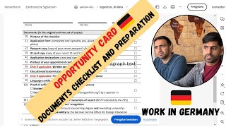 Documents checklist and preparation for Opportunity Card 2024  Jobs in Germany  Apply Now [upl. by Esilec]