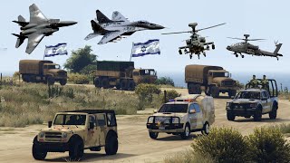 8000 Israeli Military Tanks amp War Vehicles Destroyed by Irani Fighter Jets Drone amp Helicop  GTA 5 [upl. by Nirol]