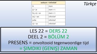 DERS 22  PRESENS  SIMDIKI GENIS ZAMAN düzensiz fiiller  Hollandaca Nederlandsleren OTT [upl. by Theran]